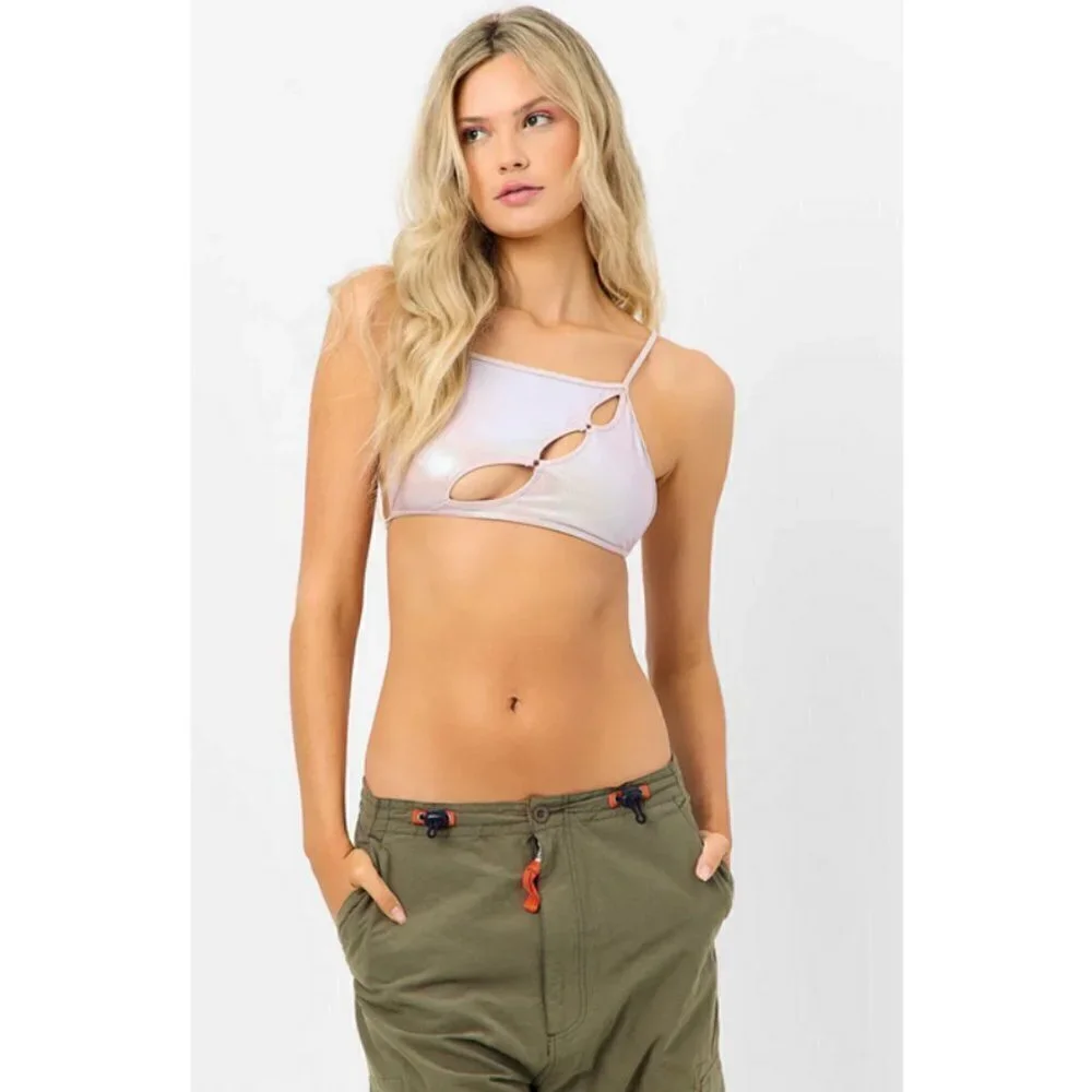 💕FRANKIES BIKINIS💕 Jamilla Iridescent String Top ~ Gilded Angel Large L NWT